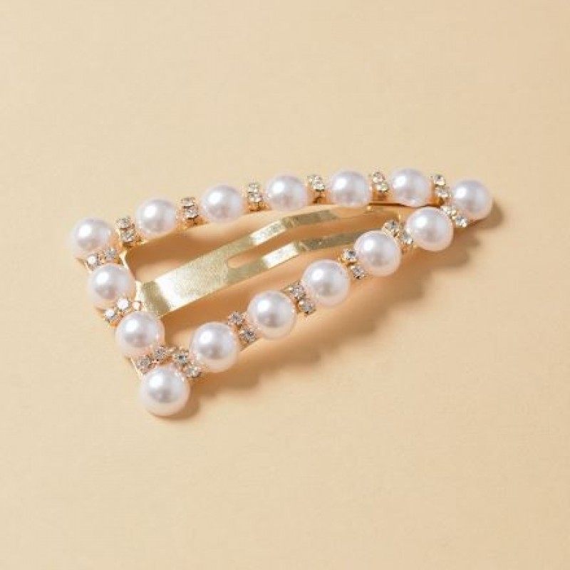 

-NO BRAND- Triangle Pearl Hair Clip