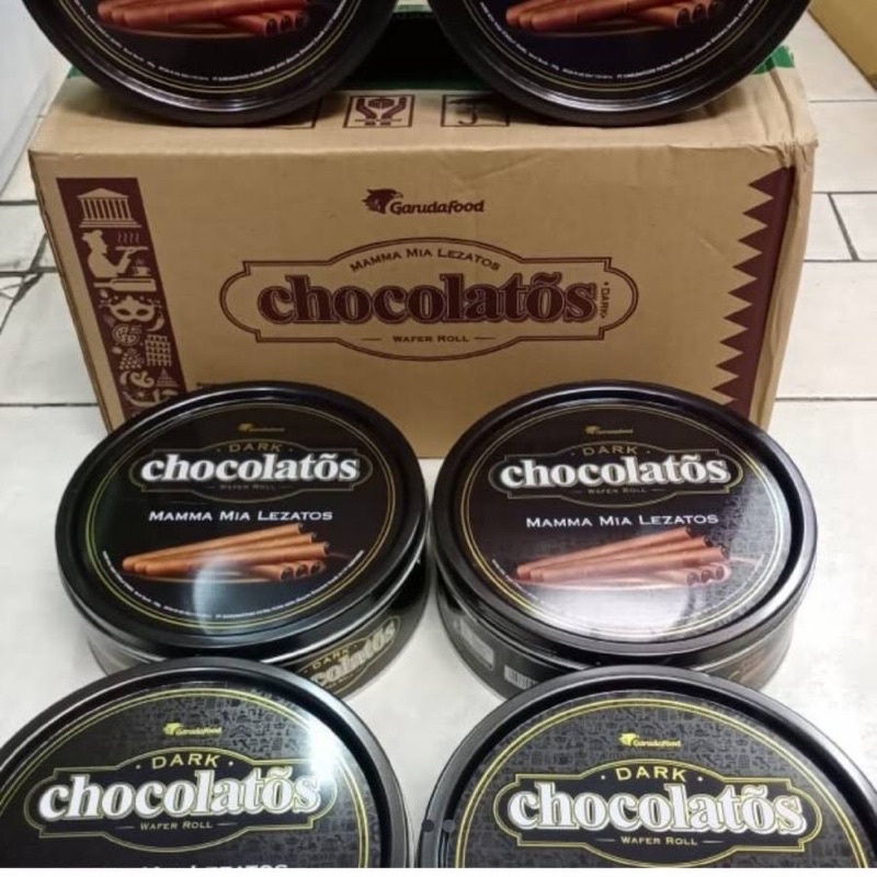 GERRY WAFER ROLL CHOCOLATOS DARK 190GRAM KALENG