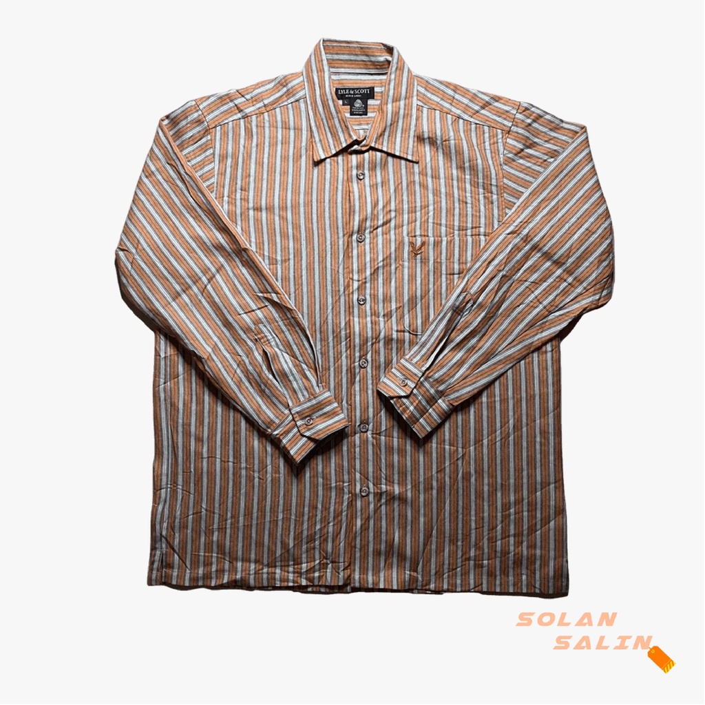 Lyle & Scott Woolmark Long Sleeve - Kemeja Wool Vintage Preloved