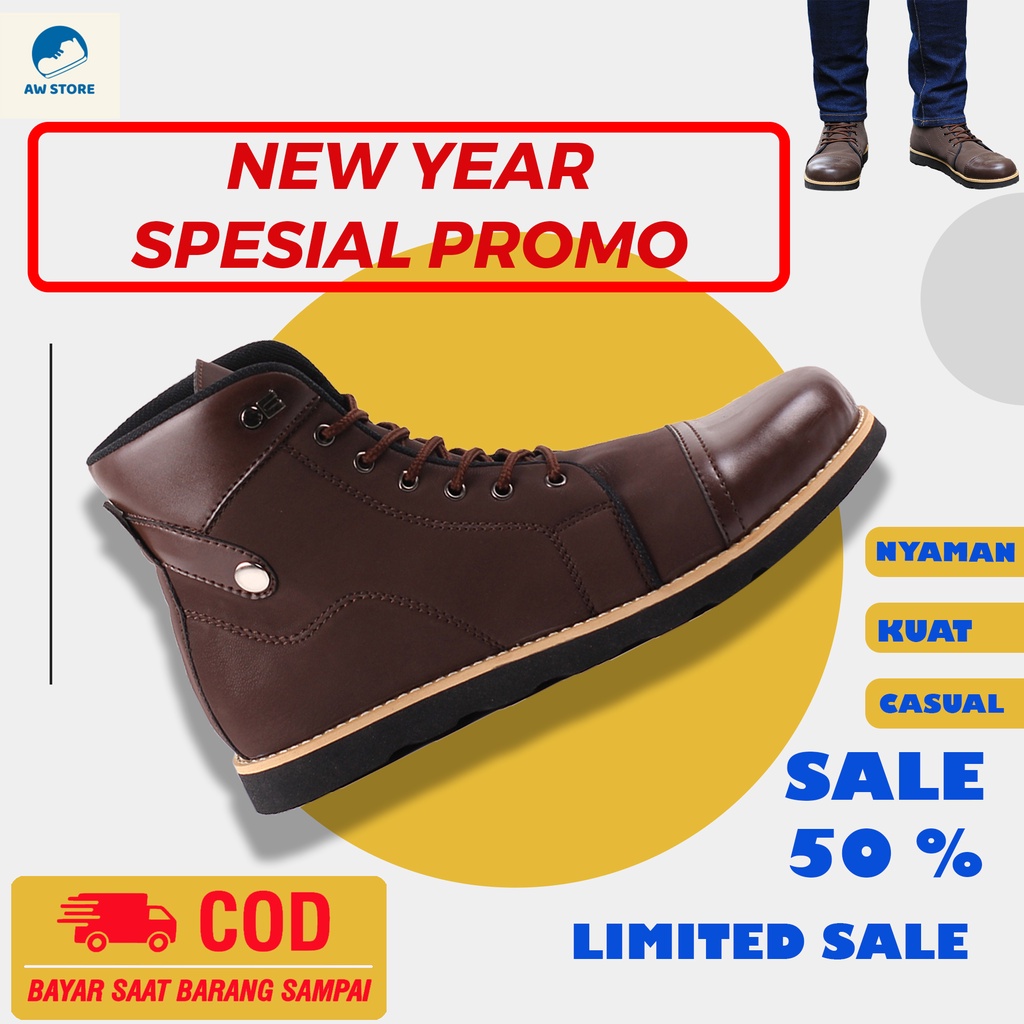 (COD) Sepatu Spatu Sapatu Safety Sefty Septy Sefti Septi King Kings Ujung Besi Pria Aventador Bayar 