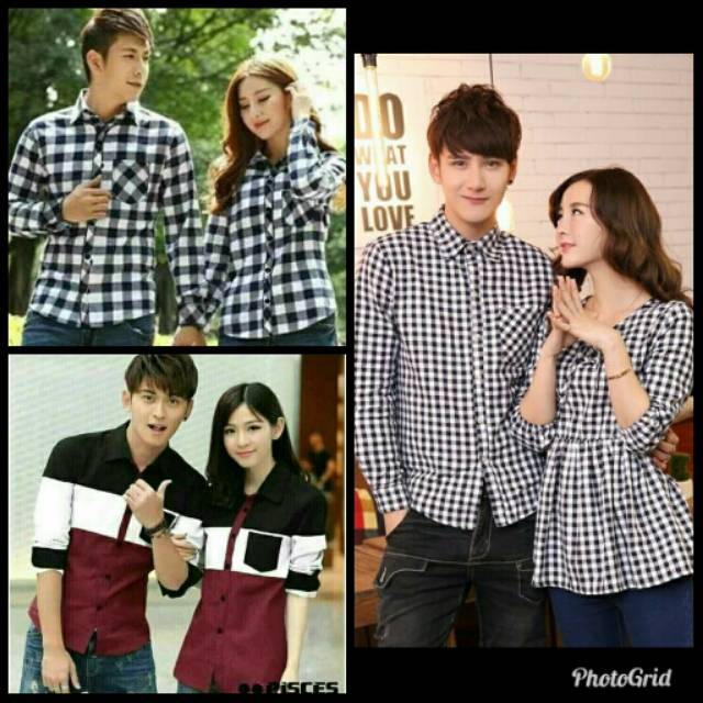 Kemeja couple/baju pasangan/baju couple murah/kemeja murah/kemeja kekinian/kemeja pasangan
