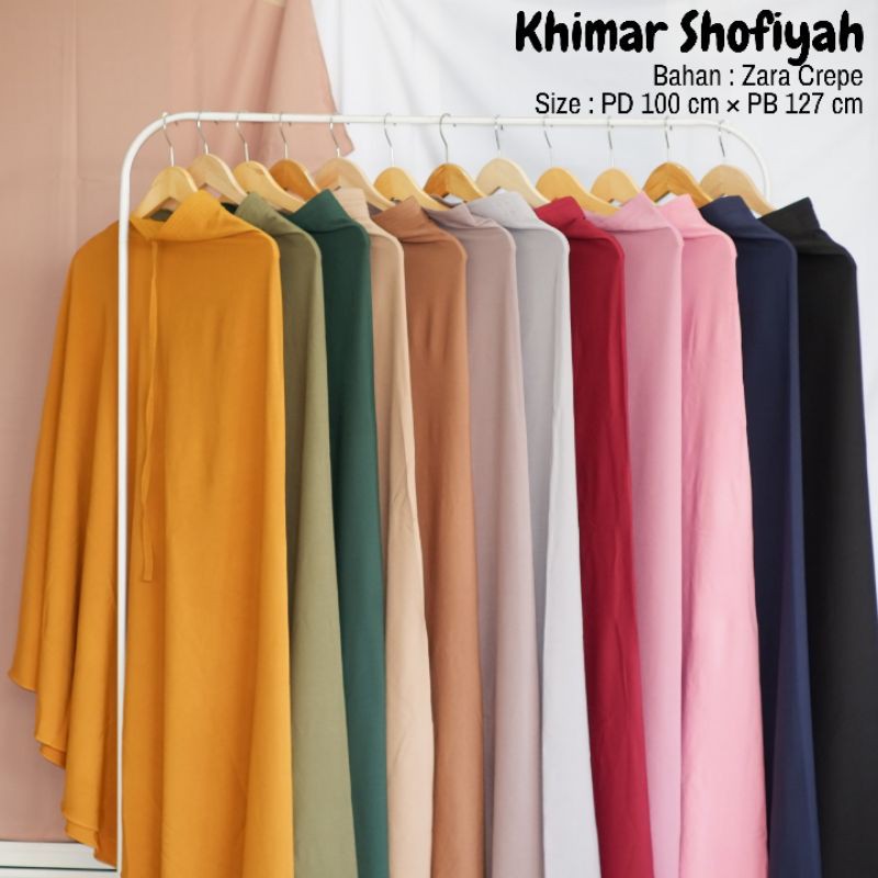 TERMURAH!!(BISA COD)HIJAB/JILBAB DEWASA_KHIMAR SHOFIYAH BAHAN ZARA CREPE_KHIMAR PED TALI_BEST SELLER