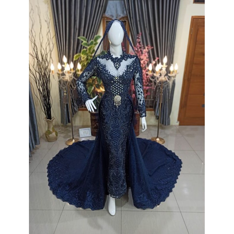 GAUN PENGANTIN SPAN MERMAID AKAD KEBAYA KONVEKSI PENJAHIT FULL PAYET PENGRAJIN JAHIT BAJU KEBAYA