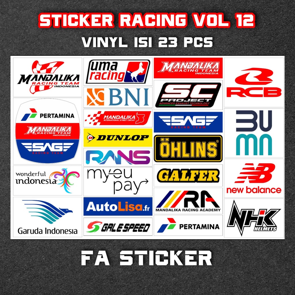 Stiker Racing Pack Sticker Racing Hologram Stiker Sponsor Stiker Helm Stiker Motor Sticker Motor Stiker Cuting Sticker Cutting Satuan Stiker Aesthetic Motor