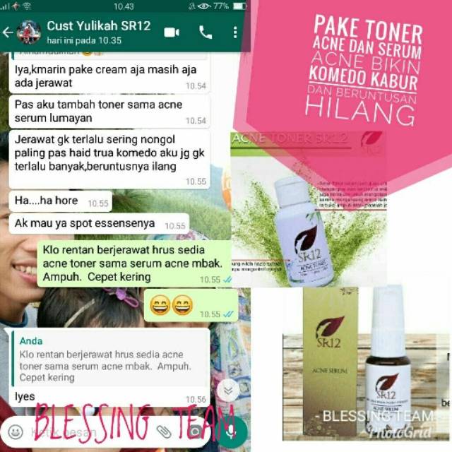jerawat hempaskan dengan acne toner dan serum SR12