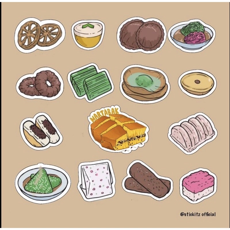 

Aesthetic Indonesian Jajanan Pasar Sticker | Indonesian Traditional Food Sticker
