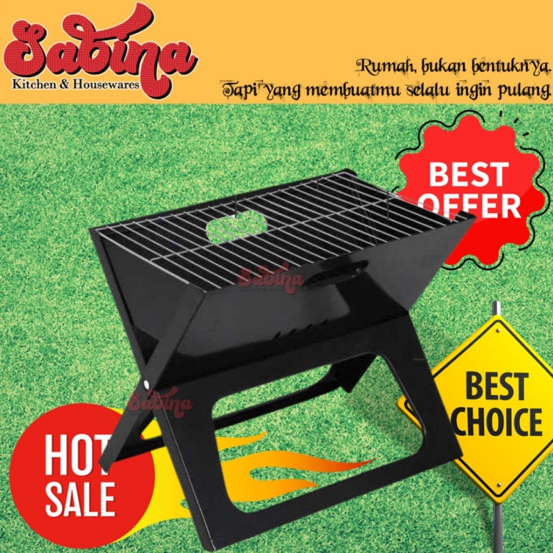 Alat Panggang Tungku Arang Kompor BBQ Lipat Outdoor Grill Stove