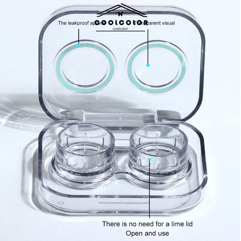 COD❤️Casing Lensa Kontak Transparan Tanpa Tutup Sekrup Lucu Portabel Nyaman Bersih Higienis All-in-one Case- cl