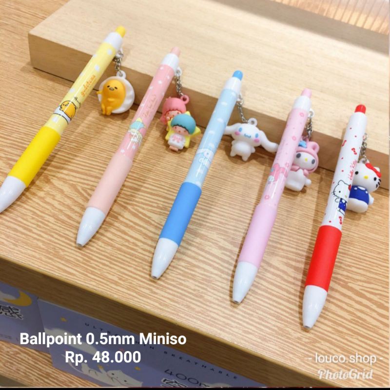 

Ballpoint Bolpen Karakter Mainan Gantung Miniso Hello Kitty Melody Twin Stars Gudetama Cinnamoroll