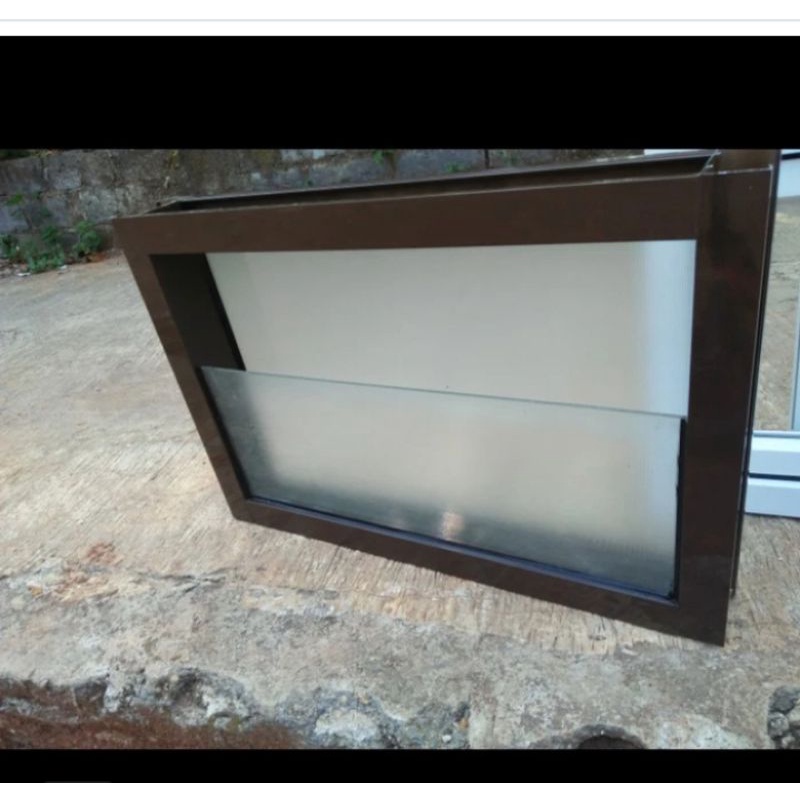 40X60 jendela kaca aluminium boven / roster /ventilasi kaca zig zag