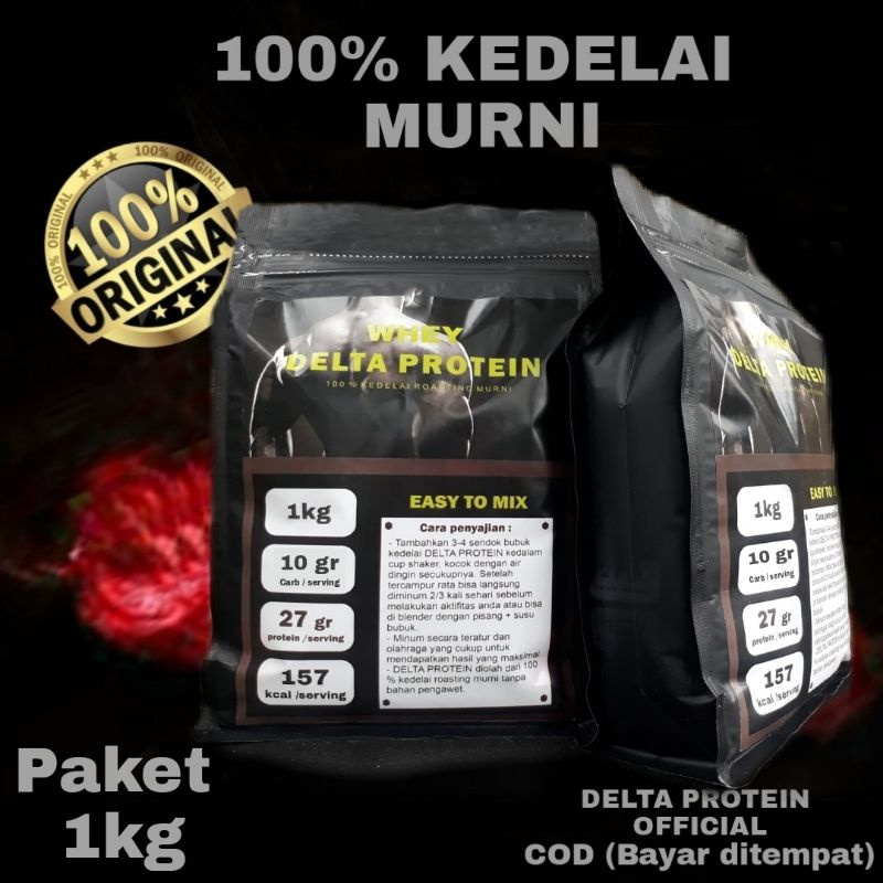 WHEY PROTEIN DELTA PROTEIN BUBUK KEDELAI PROTEIN 1000 gram