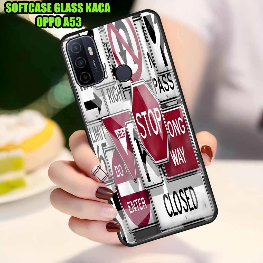 Softcase Glass Kaca OPPO A53]- Case Hp Pelindung Handphone OPPO A53] [ A06]