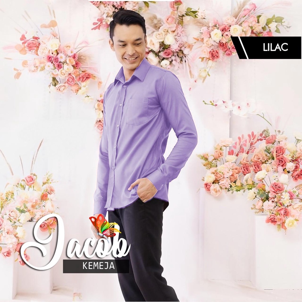 KEMEJA JACOB POLOS  / ATASAN PRIA / KEMEJA BASIC POLOS PRIA MOSCREPE / KEMEJA KOKACOB / ATASAN BAJU COWOK LENGAN PANJANG &amp; PENDEK