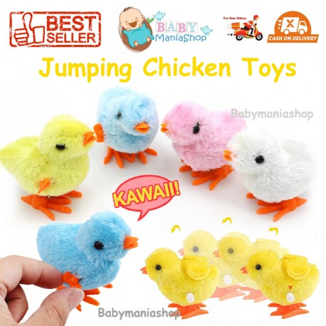 Mainan Bayi Anak Ayam Kuning Model Putar Jam Lompat Berjalan Plush Toys Jumping Hopping Walking Chic Chicken