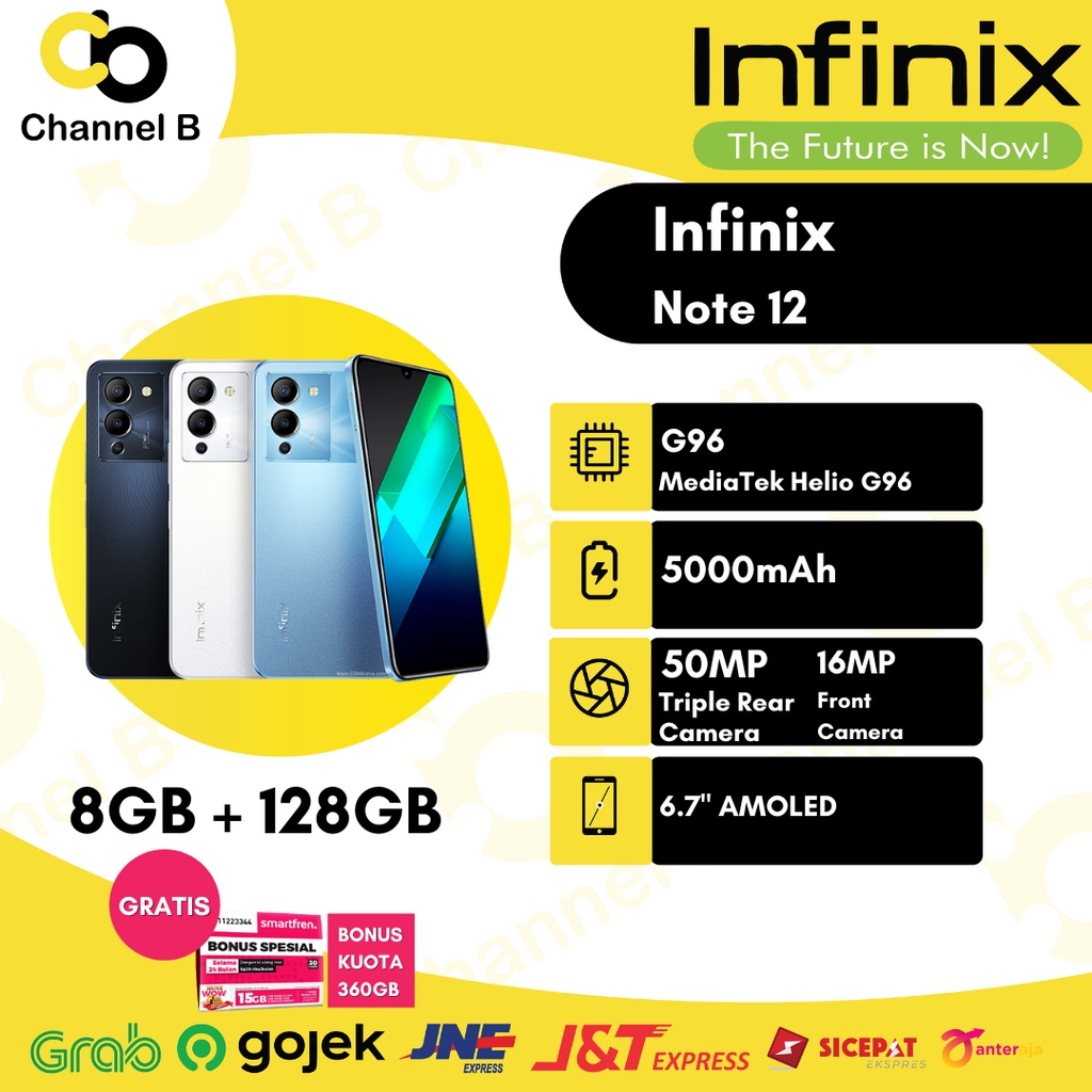 Handphone Infinix Note 12 X670 (G96) - Ram 8GB/128GB - Garansi Resmi