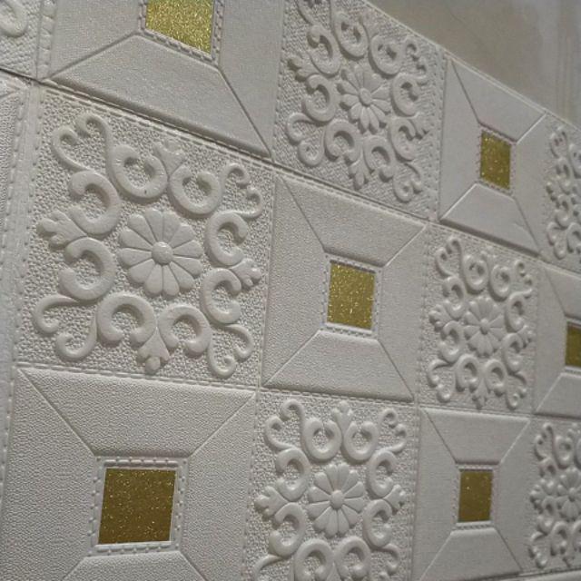  COD Bayar Di Tempat WALLPAPER  3D FOAM MOTIF  BATIK 