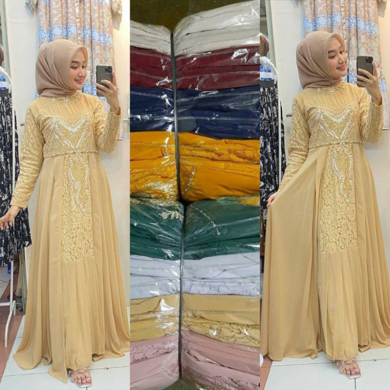 gamis kayla premium / gamis pesta / gamis pesta ceruty / gamis pesta remaja