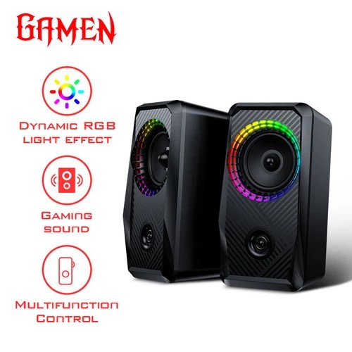 GAMEN GS5 SPEAKER MULTIMEDIA GAMING FOR PC / LAPTOP WITH RGB EFFECT GARANSI RESMI NASIONAL