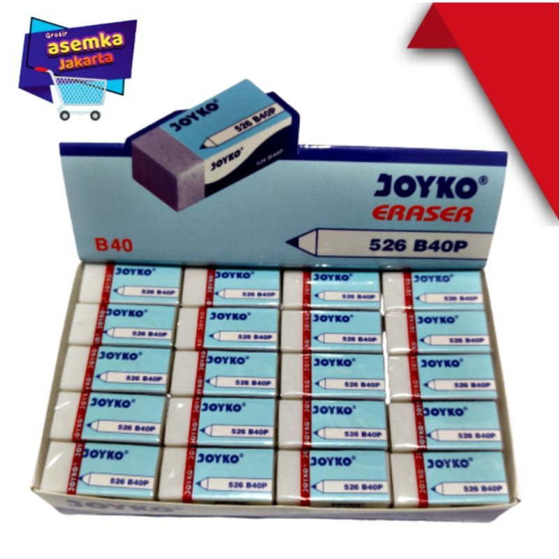 Penghapus pensil Joyko superior Quality Eraser 526 B40BL grosir isi 40pcs