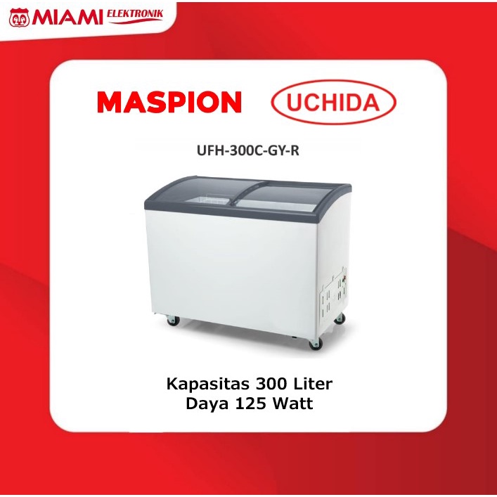 Uchida Freezer UFH-300C / Freezer Box Sliding Glass UFH-300C-GY-R / UFH300C / UFH 300C