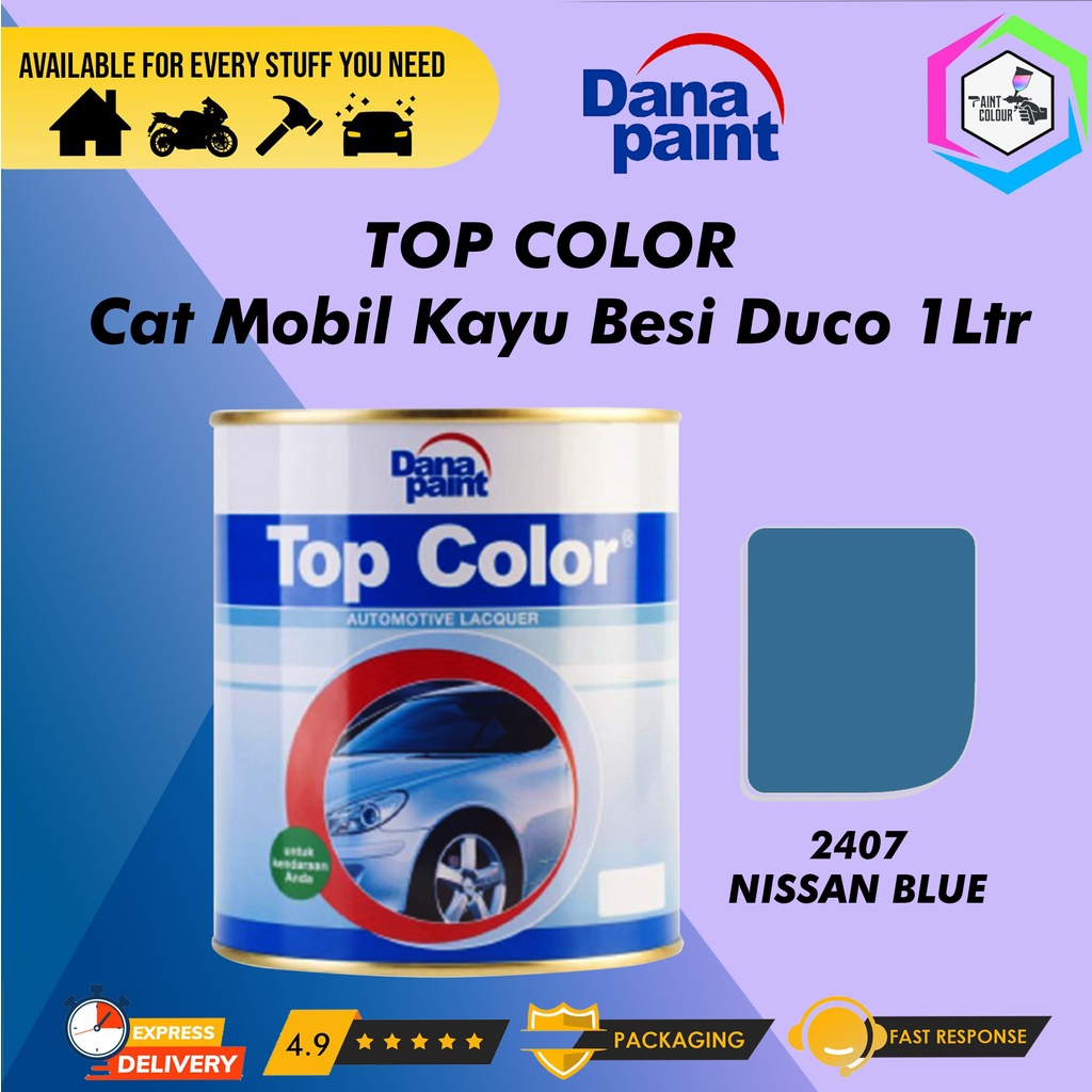 TOP COLOR 2407 Nissan Blue - Cat Mobil Kayu Besi Duco