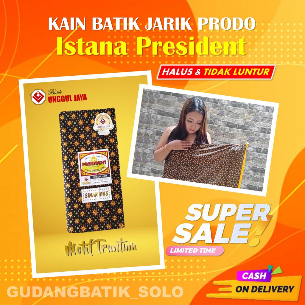 KAIN BATIK JARIK PRODO METERAN CAP TULIS MODERN BAHAN KUALITAS PREMIUM HALUS MOTIF TRUNTUM SOLO