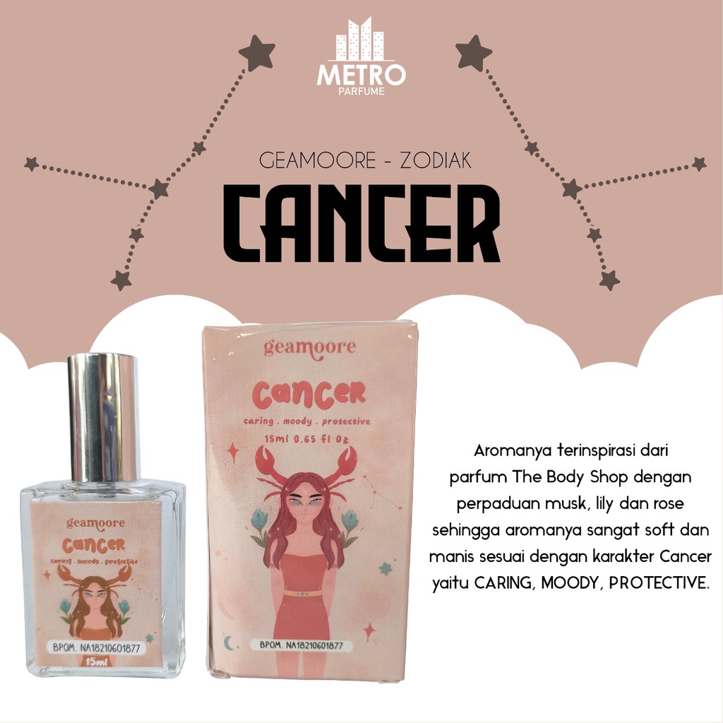 (BPOM) GEAMOORE ZODIAC SERIES PERFUME / PARFUM ZODIAK 15ml Parfum Wewangian Tubuh