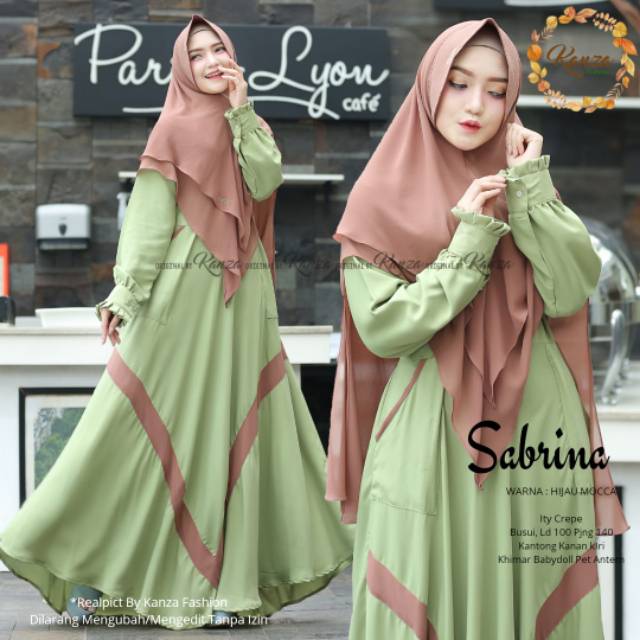 SABRINA SYARI SET KHIMAR- DRESS GAMIS WANITA MUSLIMAH PREMIUM ORIGINAL BY KANZA FASHION (COD)