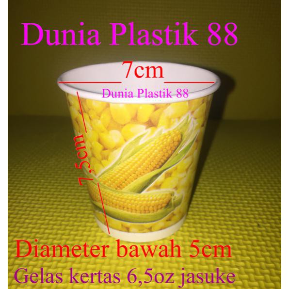 Promo!! 50Pc 6,5Oz Gelas Kertas Paper Cup Jagung Jasuke Pop Sweet Corn Popcorn