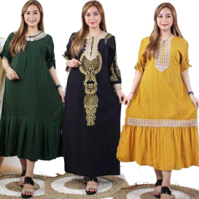 Daster Kencana Ungu Batik - Motif Prada Bunga - Busui - Bumil - Centini Hitput