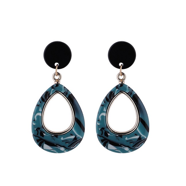 LRC Anting Tusuk Fashion Waterdrop Shape Decorated Earrings