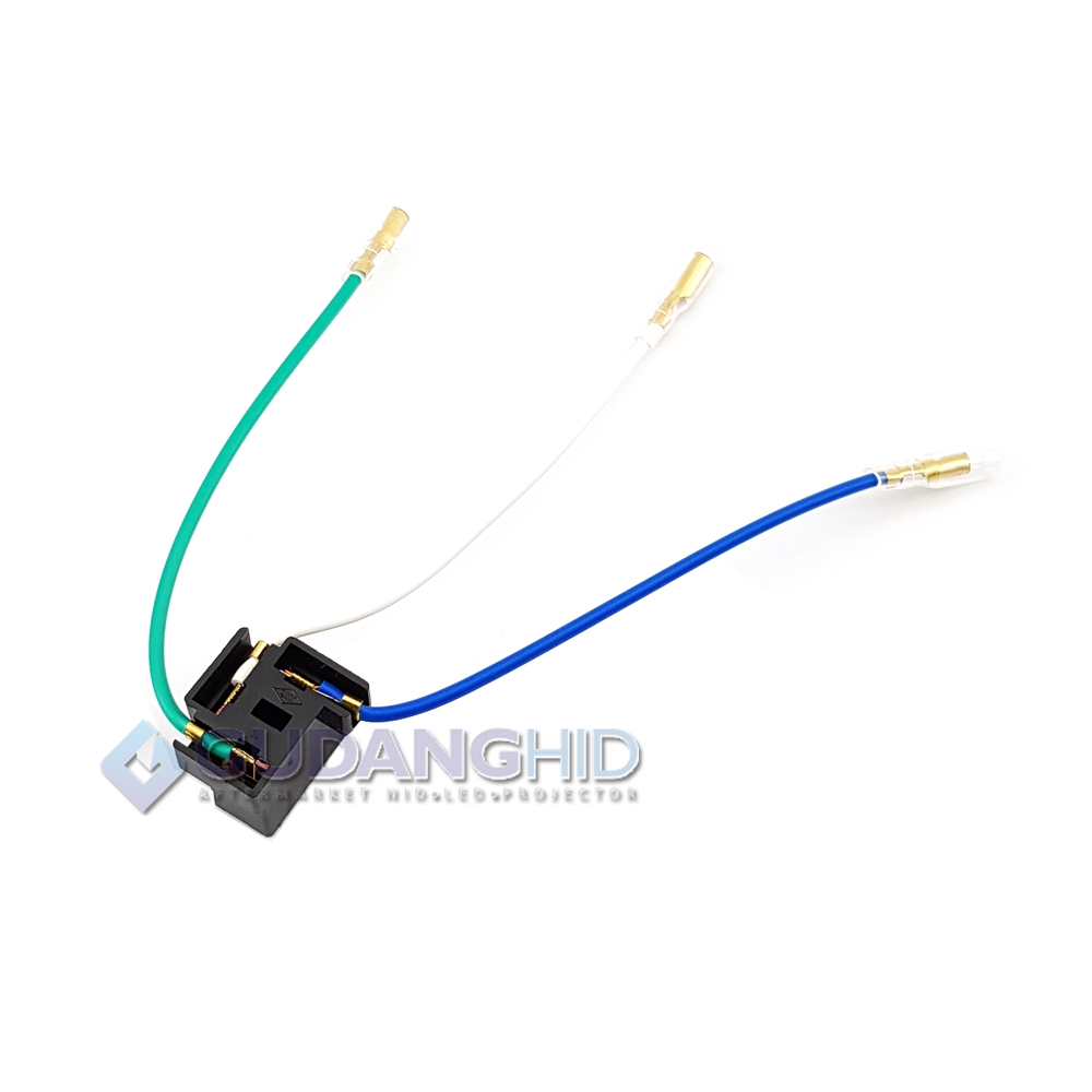 Soket Adaptor Lampu H4 Female Socket 3 Kaki Plus Kabel 12cm