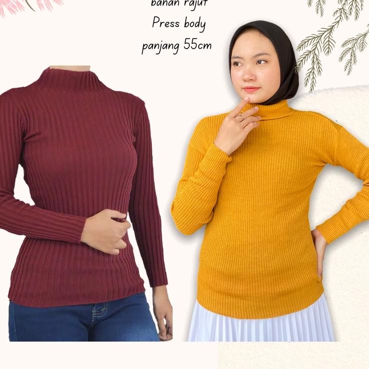 Muraaaahh.. TURTLENECK NEW DAISY PANJANG | INER RAJUT WANITA AISHA HIJAB BAJU DALAMAN TURTLENECK KNI