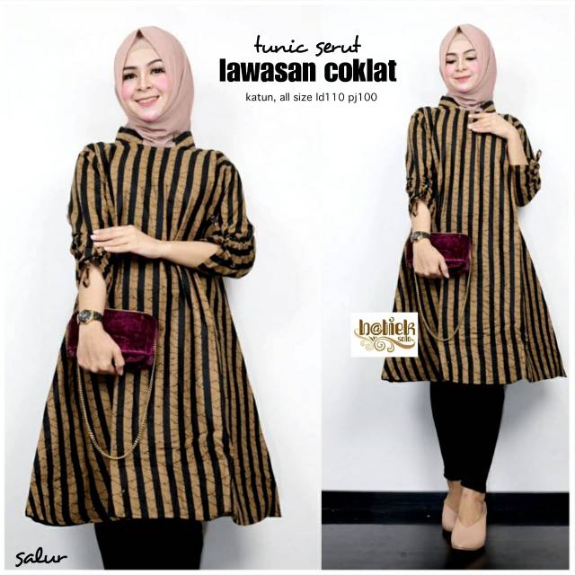 Tunik serut lawasan coklat