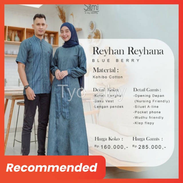 Tyo_aby - Gamis Couple Reyhan Reyhana Blue Berry by Silmi Baju Couple busana muslim keluarga silmi s