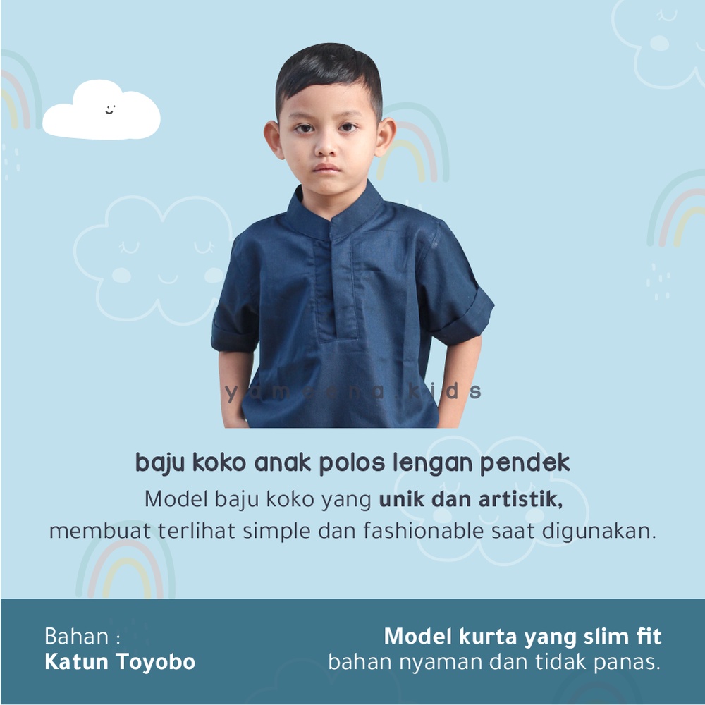 Yameena Kids Pakaian Atasan Baju Koko Anak Laki Laki Untuk Usia 1-8 Tahun Kode NB-06 By Yameenakids