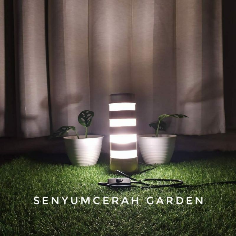 Senyumcerah Garden lampu tidur handmade hias dari pipa paralon model garis
