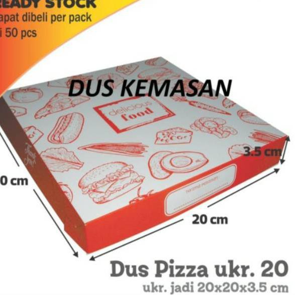 

(PROMO TERBARU) Box Pizza Kue Uk 20 x 20 x 3.5 cm Duplex (50pcs)
