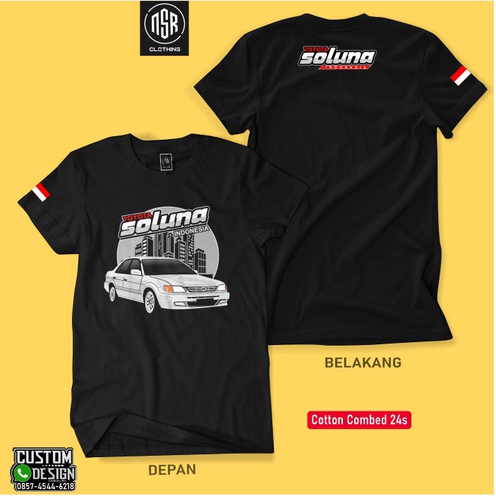 kaos mobil Toyota Soluna/kaos mobil/baju soluna