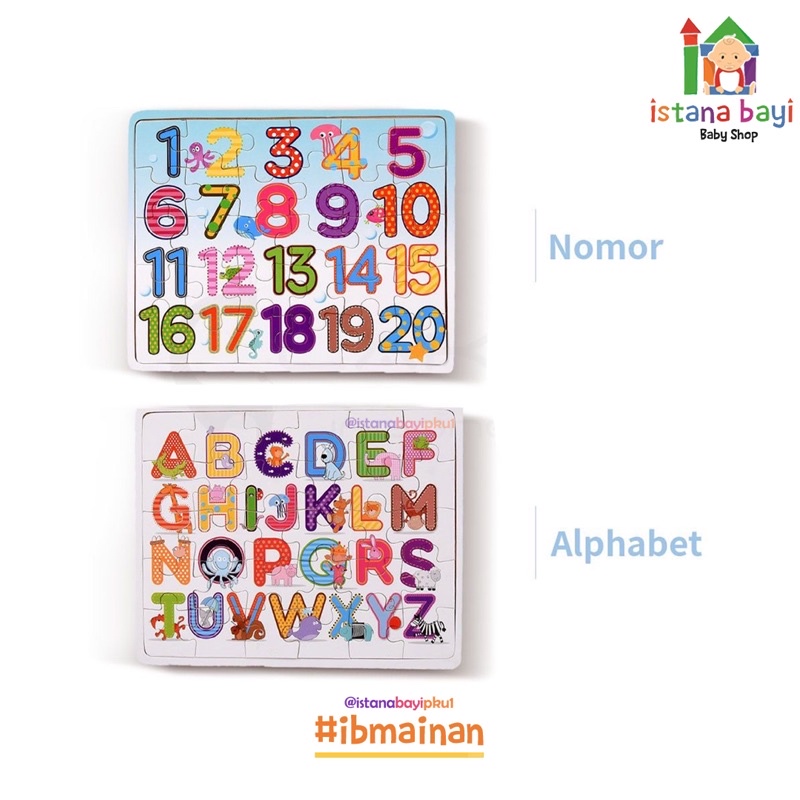 Mainan Anak Puzzle Kayu Number / Abjad - Mainan Edukasi Anak - Wooden Toys