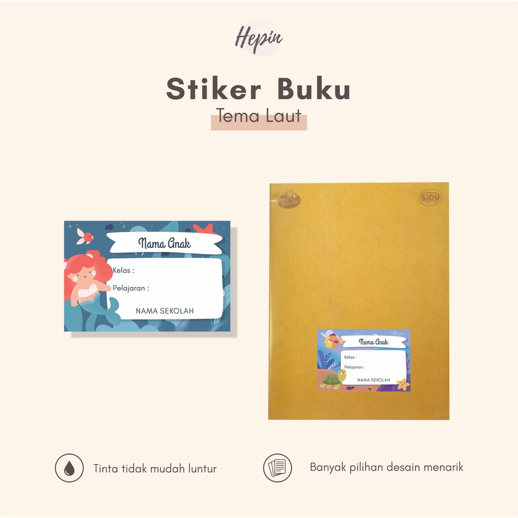 

(30pcs)murah cetak Stiker dan label buku pelajaran edisi LAUT