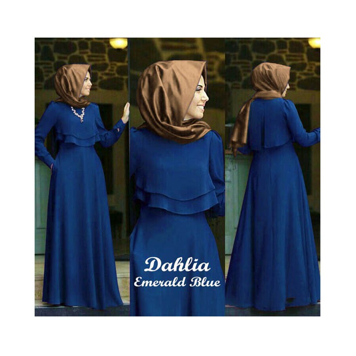 HOPYLOVY - Gamis Wanita Dahlia Maxi bahan Jersey Tanpa Pashmina