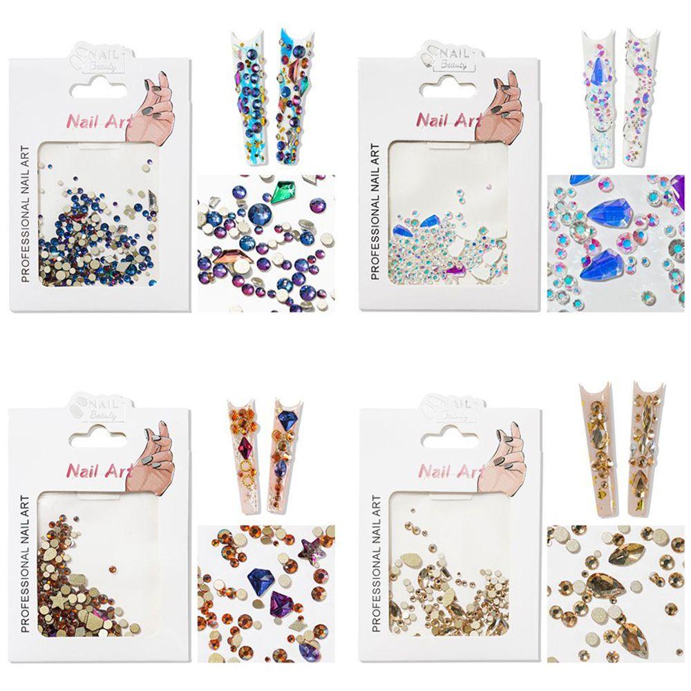 AUGUSTINA Agustinina Nail Art Rhinestones Korea Tetesan Air Berbentuk Fashion Hiasan Kuku 3D Perhiasan Kuku