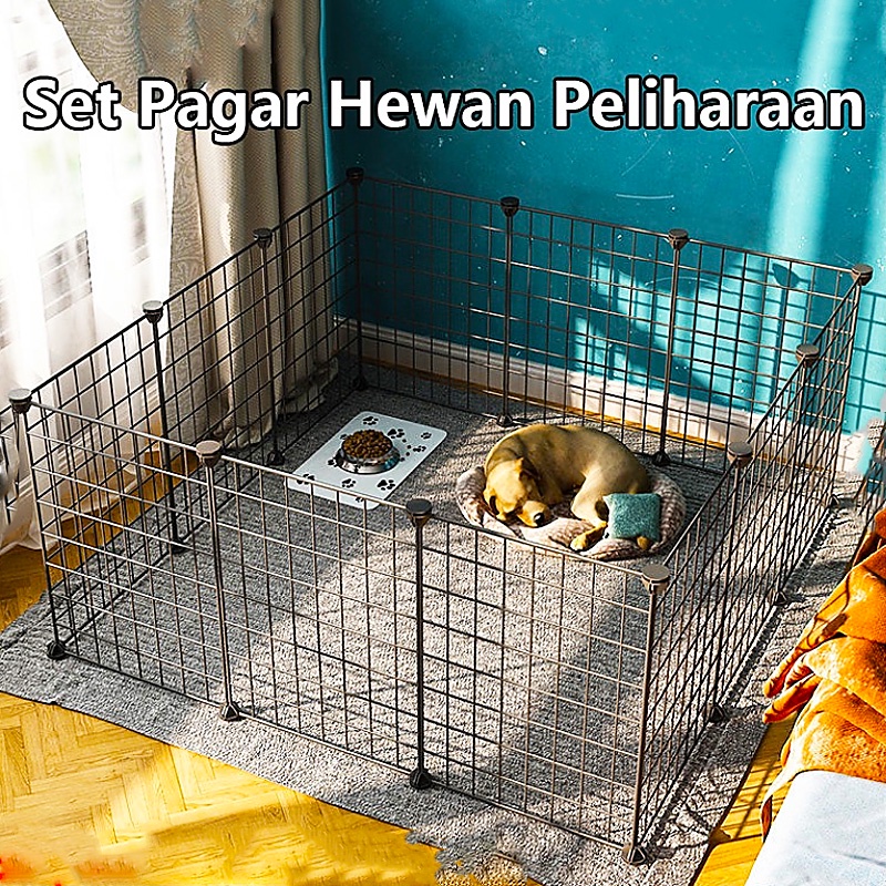 Kandang Hewan Peliharaan / Kandang Anjing / Kandang Kucing / Kandang Hamster Burung Pagar Besi DIY