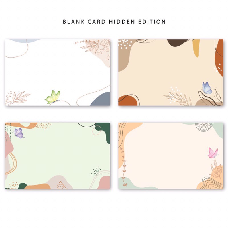 

Blank Card Kartu Ucapan Kosong Greeting Card Cards Hang Tag Abstract Garden Butterfly Memphis