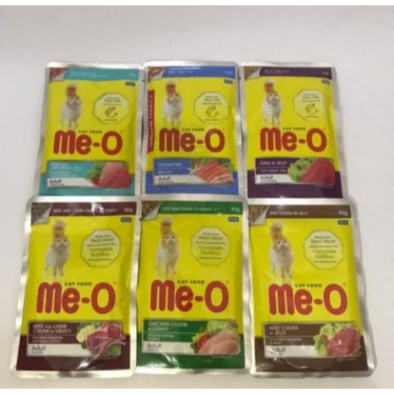 Makanan basah kucing meo pouch 80gr all varian meo sachet