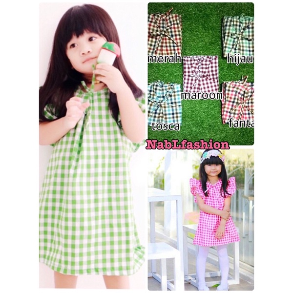 Dress sabrina pretty ruffle anak perempuan bisa jadi atasan ya bun 2-5 tahun nablfashion