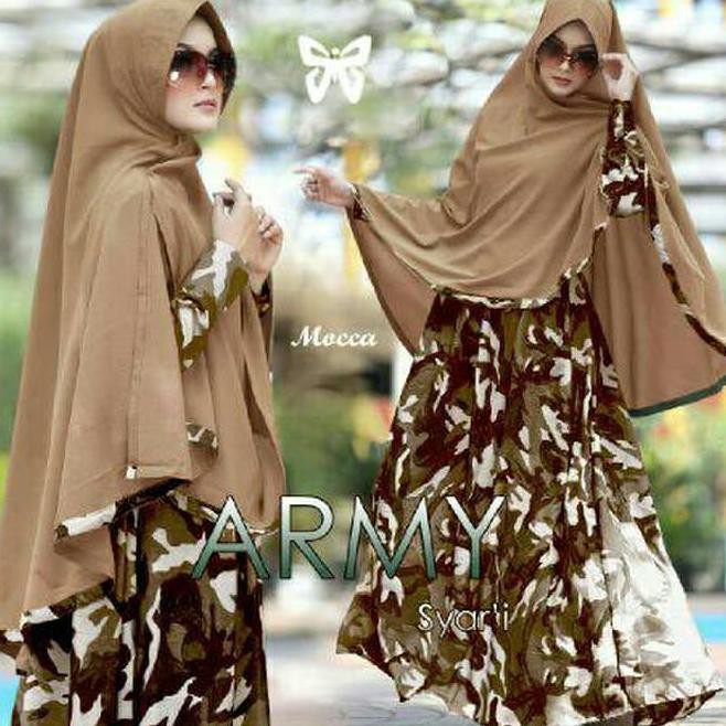 GAMIS / BAJU WANITA MUSLIM ARMY SYARI TRENDY