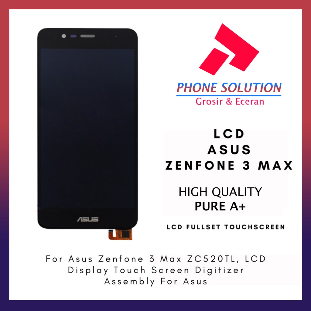 LCD Asus Zenfone 3 Max ZC520TL Fullset Touchscreen // Supplier LCD Asus Zenfone 3 - Garansi 1 Bulan