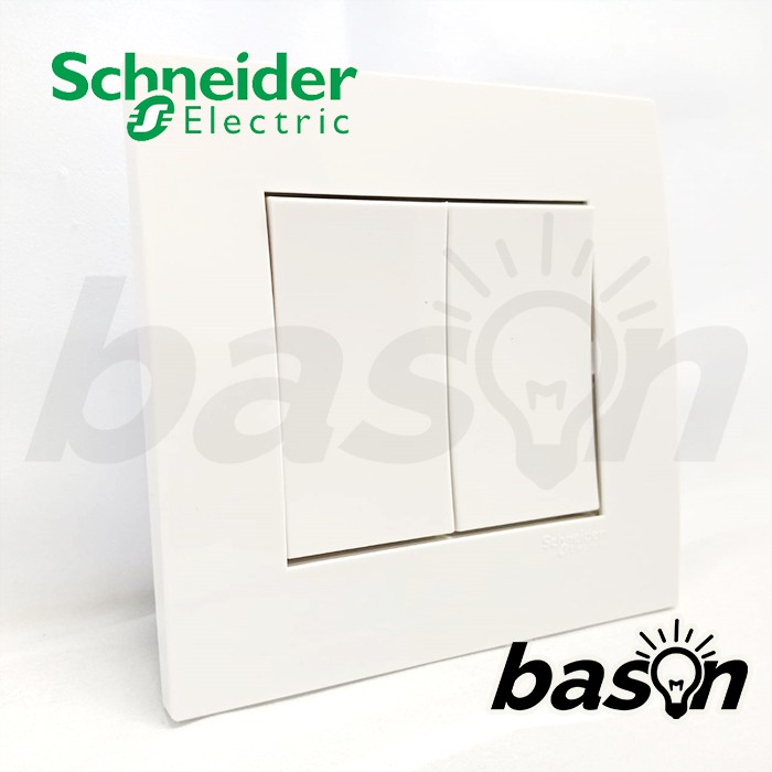 SCHNEIDER Vivace 2 Gang 1 Way Switch - Saklar 2 Tombol 1 Arah